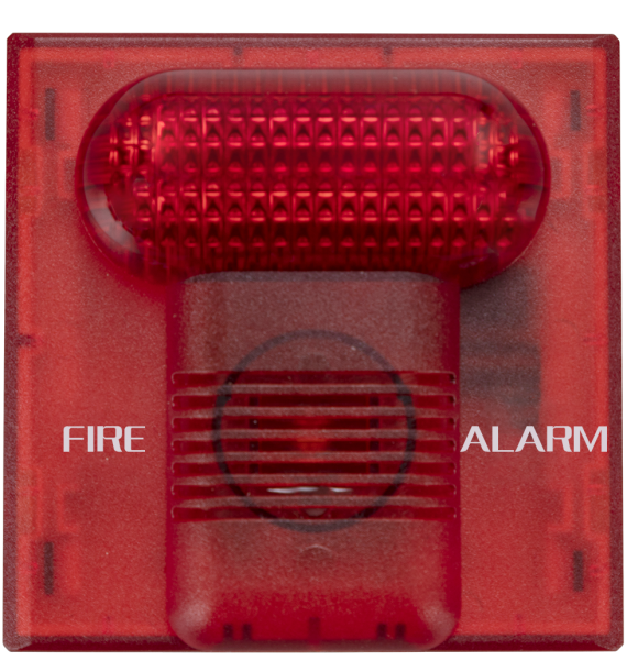 Fire audible and visual alarm